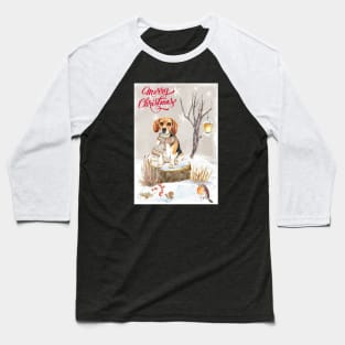 Beagle Merry Christmas Santa Dog Baseball T-Shirt